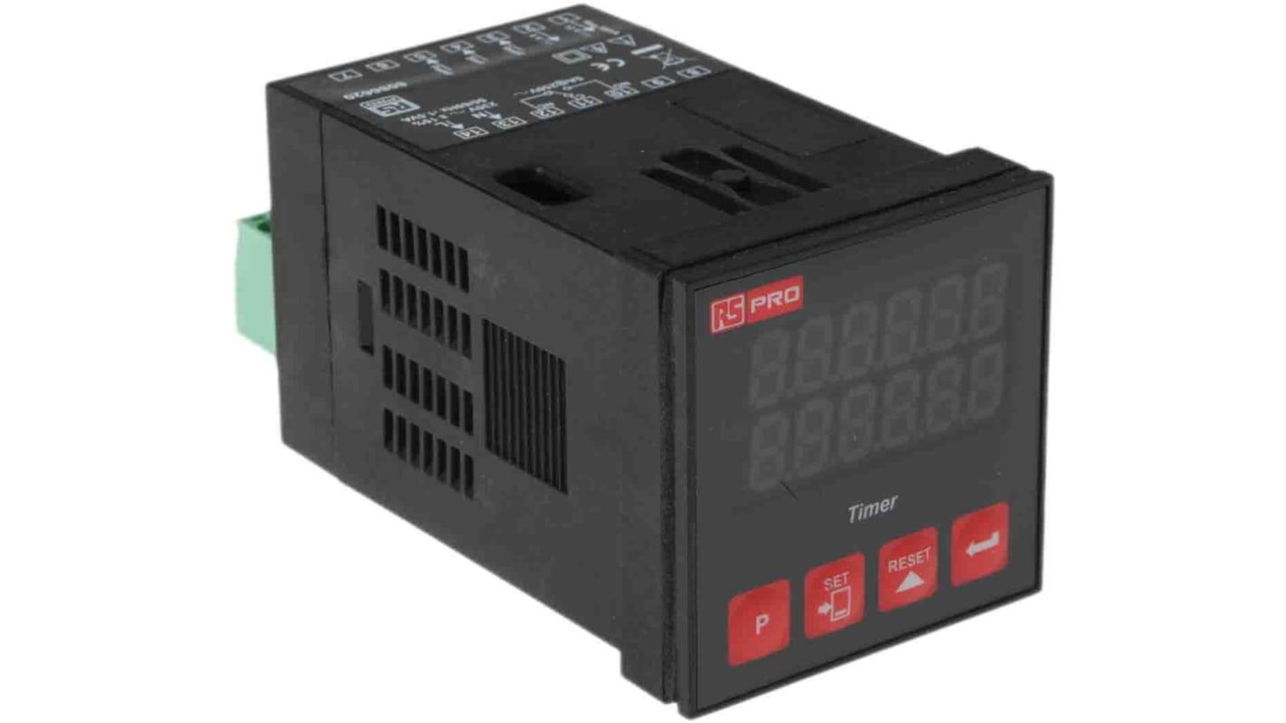 RS PRO 230V ac Timer Relay, 1 timerfunktion Panelmontering