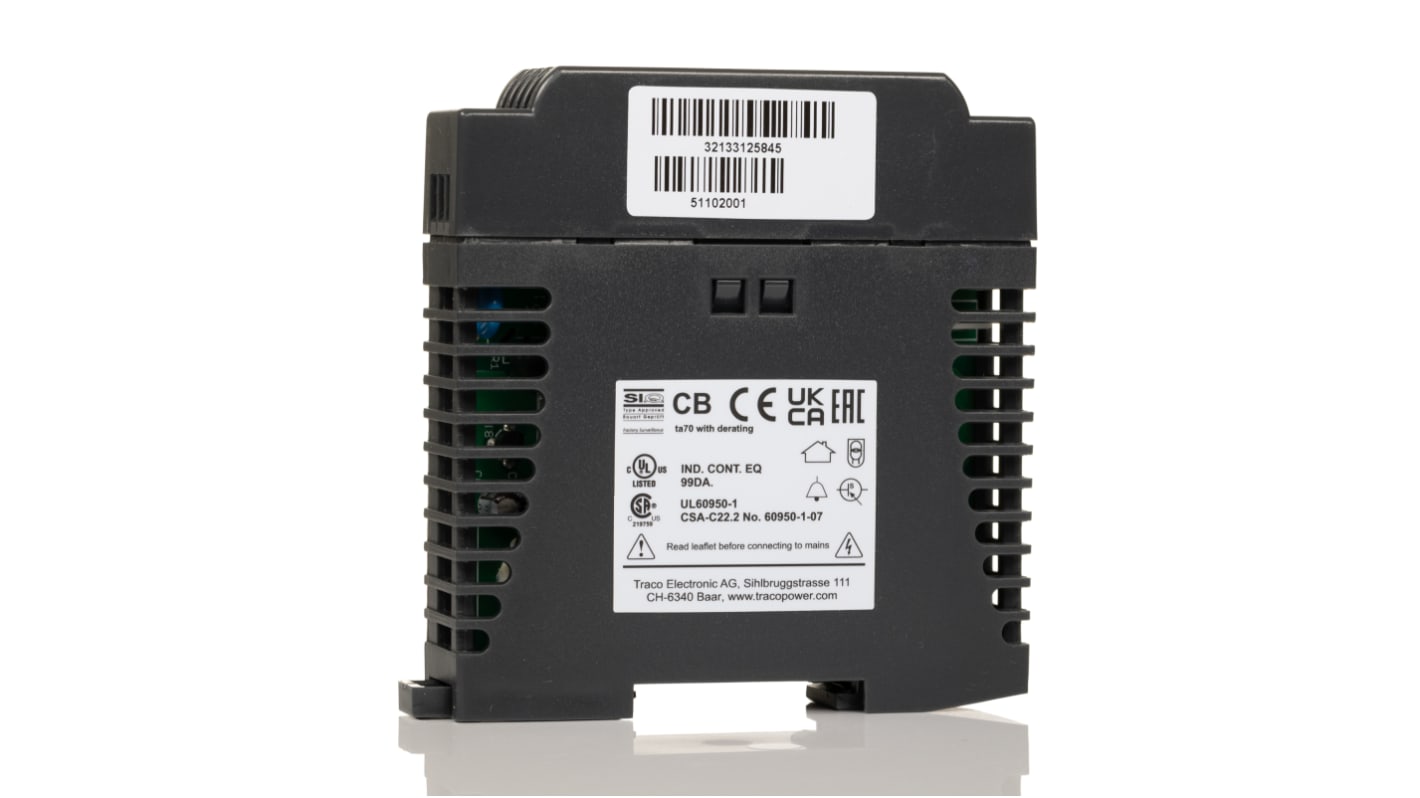 TRACOPOWER TPC DIN Rail Power Supply, 85 → 264 V ac, 90 → 375 V dc ac, dc Input, 12V dc dc Output, 2.2A