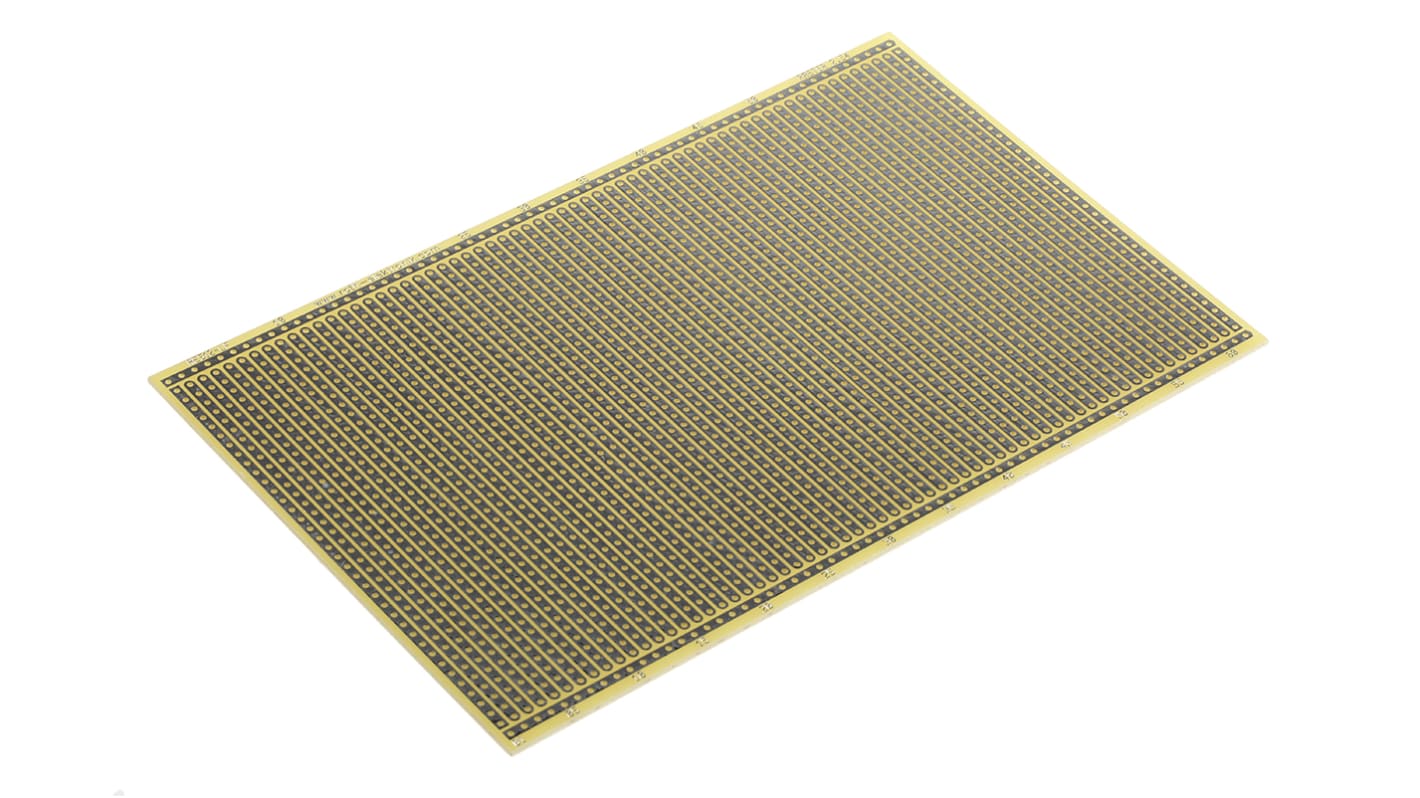 Eurocard PCB RE512-LF, 1 FR4 With 36 x 62 1mm Holes, 2.54 x 2.54mm Pitch, 160.01 x 100mm