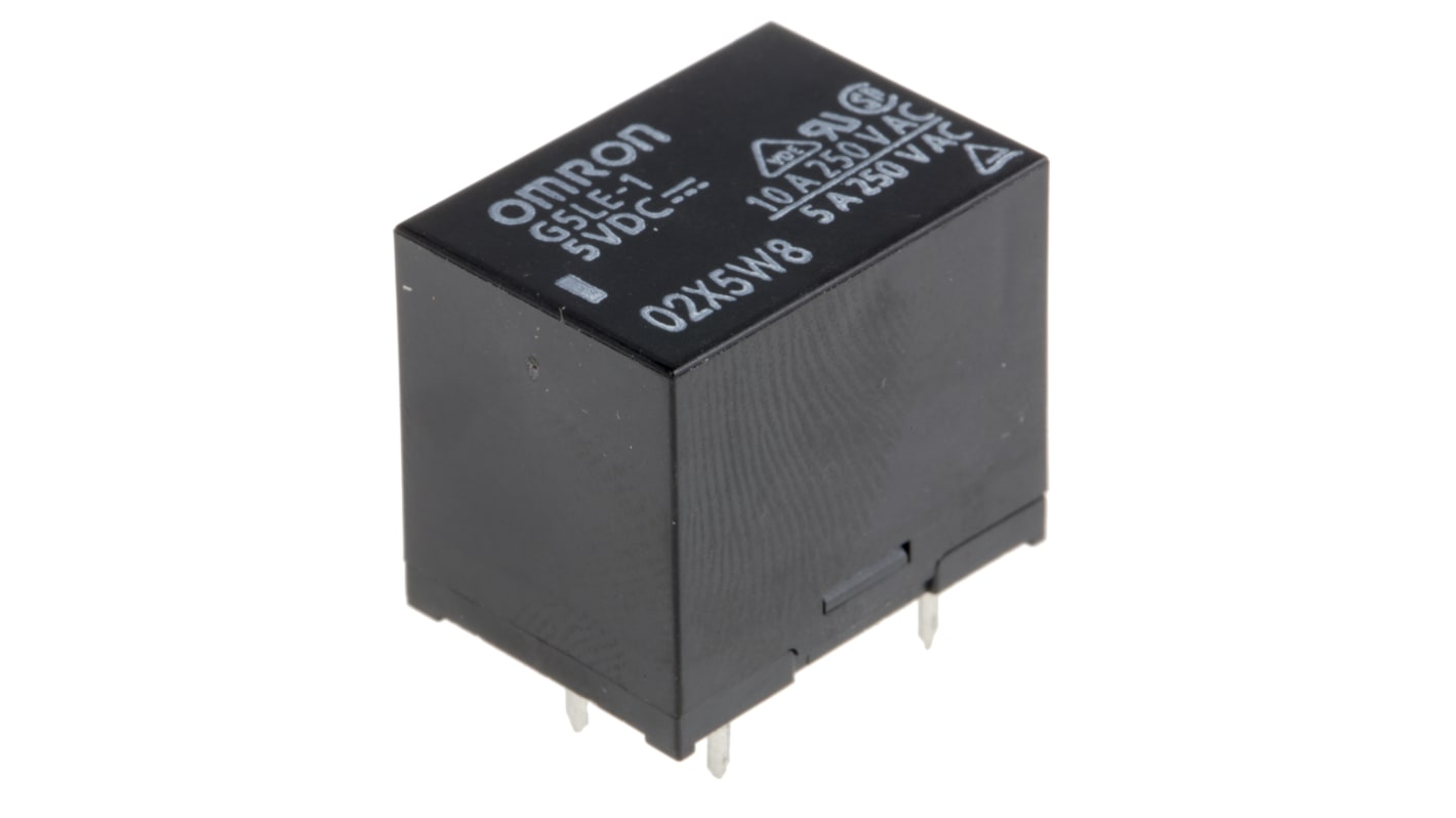 Omron PCB Mount Power Relay, 5V dc Coil, 8A Switching Current, SPDT