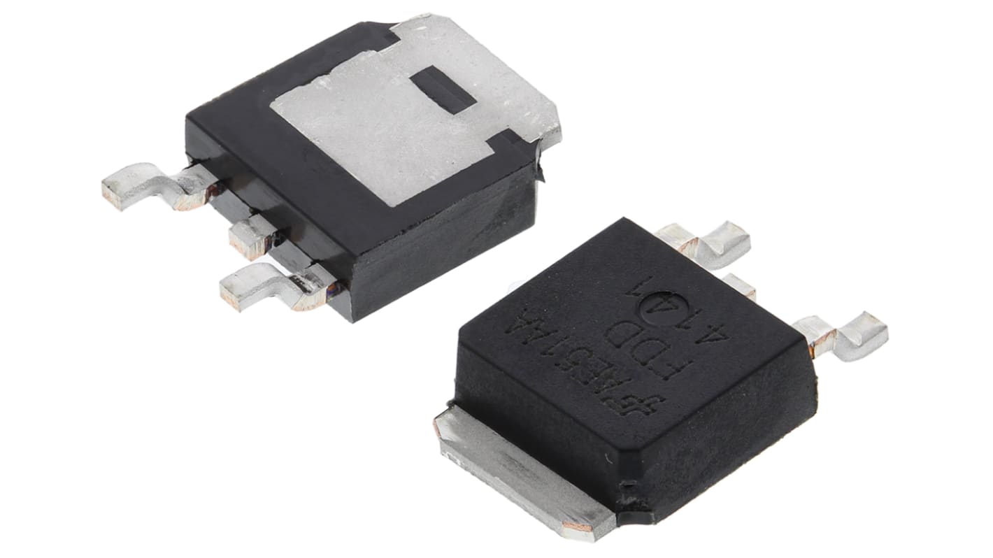 MOSFET onsemi, canale P, 18,7 mΩ, 10,8 A, DPAK (TO-252), Montaggio superficiale