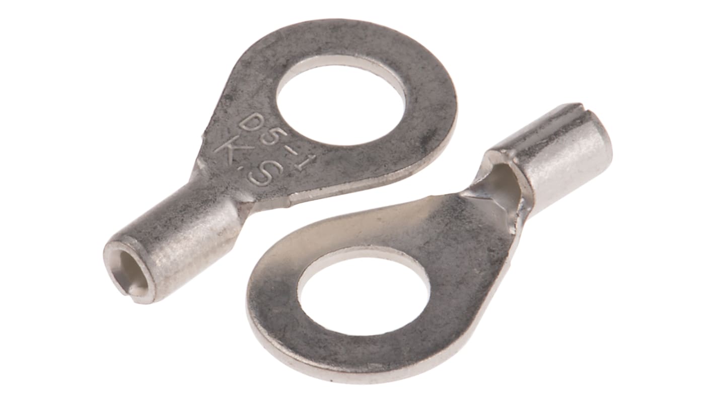 RS PRO Uninsulated Ring Terminal, 10 Stud Size, 0.5mm² to 1.5mm² Wire