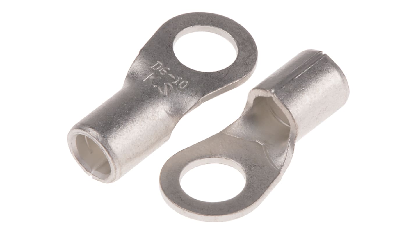 RS PRO Uninsulated Ring Terminal, 6.5mm Stud Size, 10mm² to 10mm² Wire Size