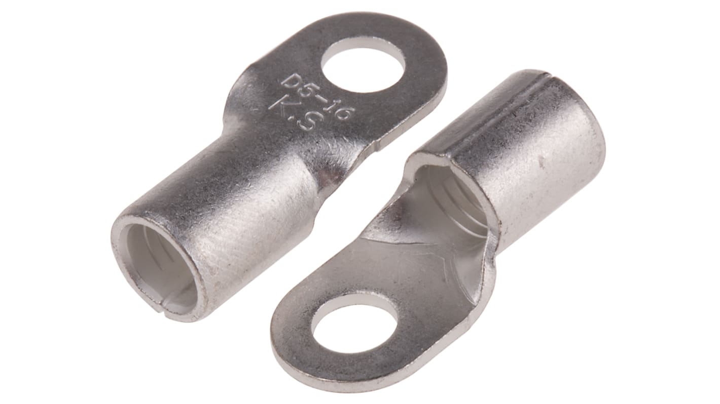 RS PRO Uninsulated Ring Terminal, #10 Stud Size, 16mm² to 16mm² Wire Size