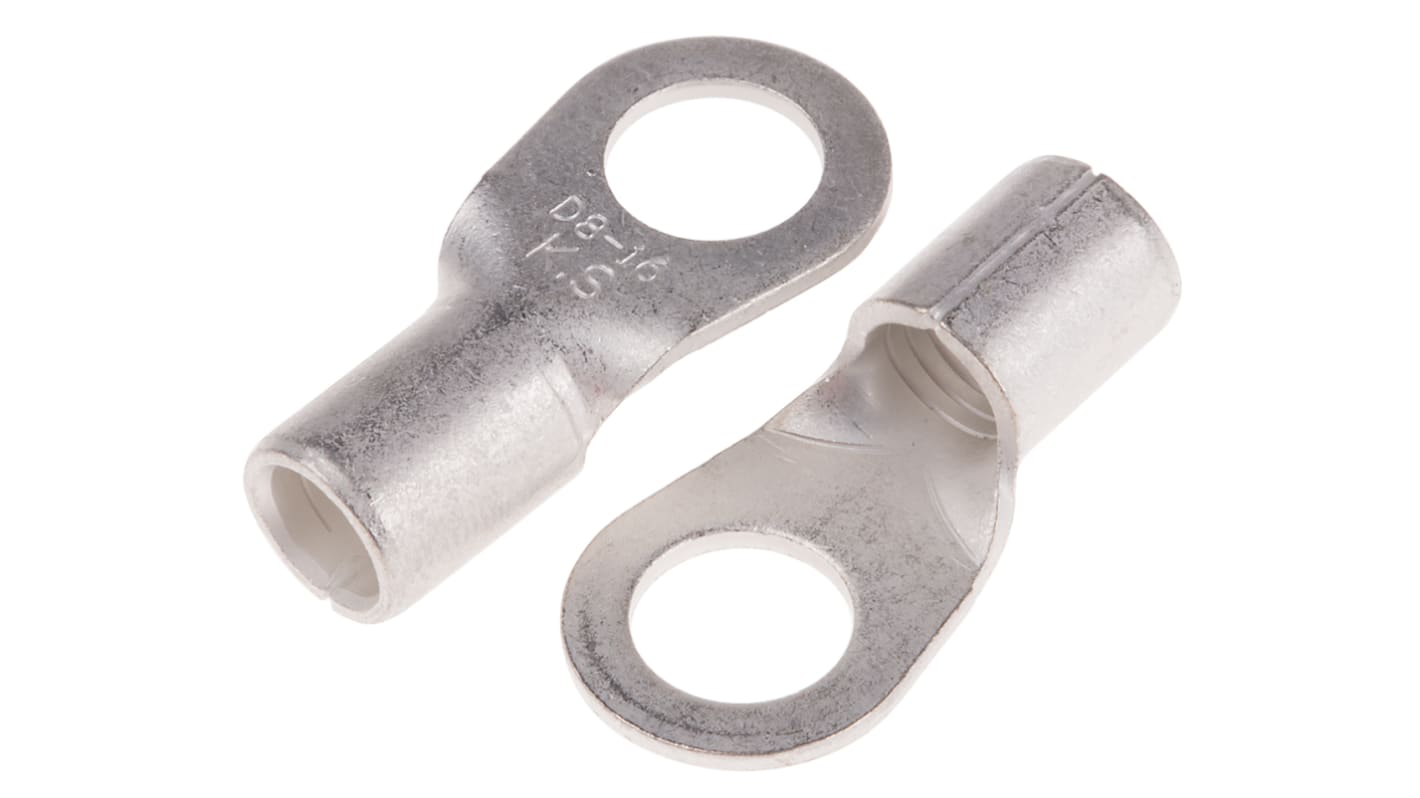 RS PRO Uninsulated Ring Terminal, 8.4mm Stud Size, 16mm² to 16mm² Wire Size