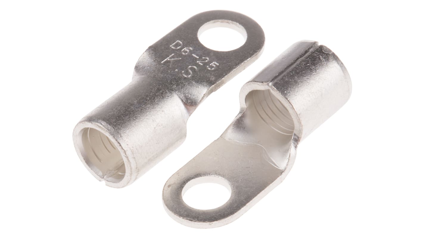 RS PRO Uninsulated Ring Terminal, 6.5mm Stud Size, 25mm² to 25mm² Wire ...