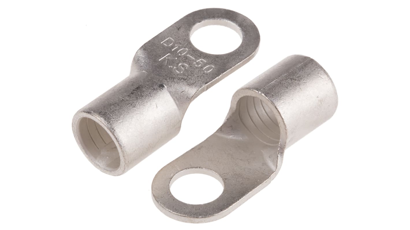 RS PRO Uninsulated Ring Terminal, 10.5mm Stud Size, 50mm² to 50mm² Wire Size