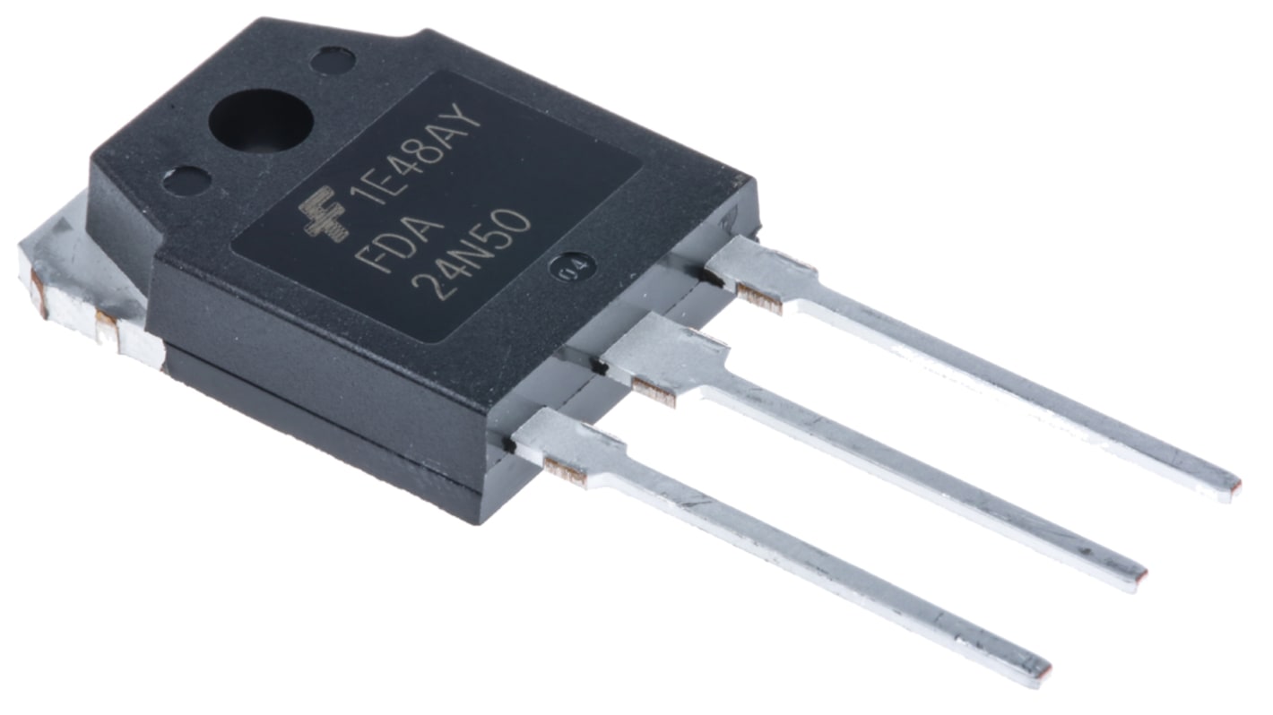 MOSFET onsemi, canale N, 190 mΩ, 24 A, TO-3PN, Su foro