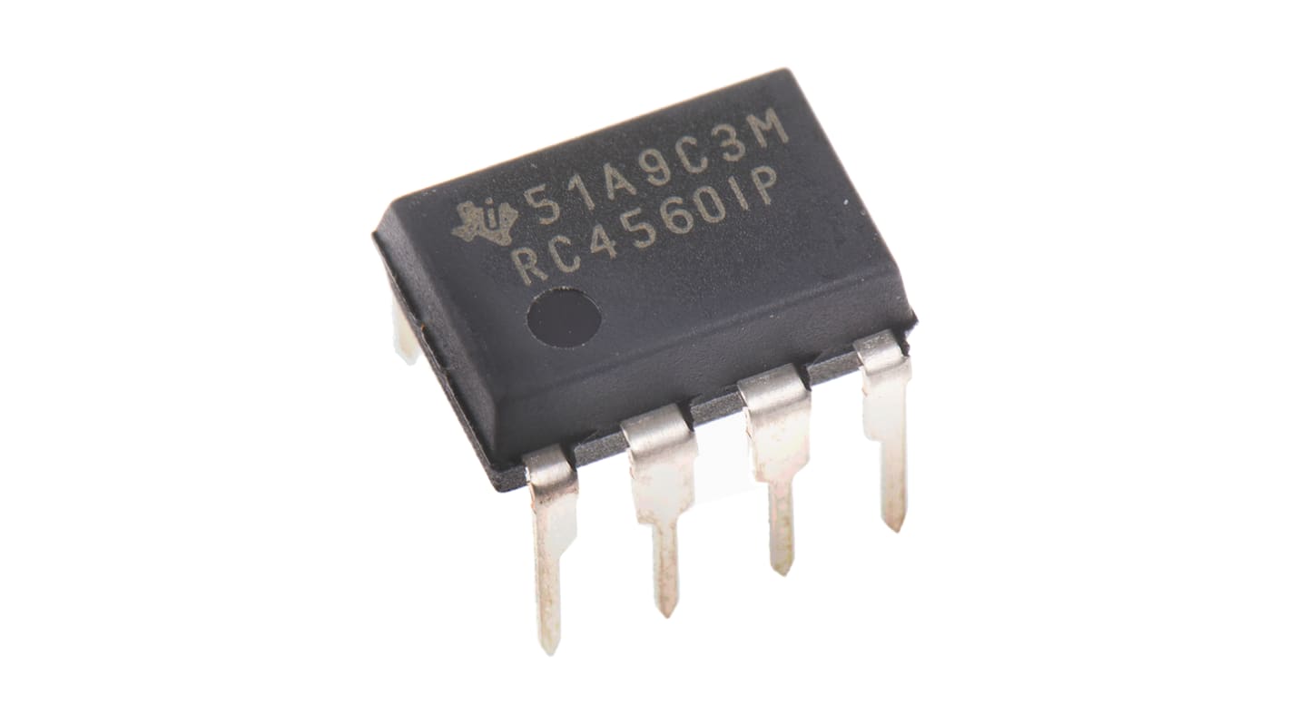 RC4560IP Texas Instruments, Audio, Op Amp, 15MHz 1 kHz, 8-Pin PDIP