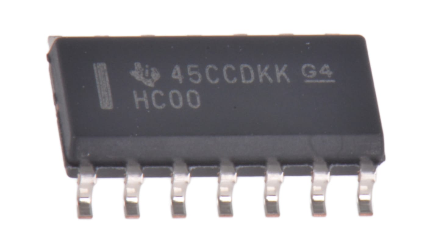 Texas Instruments Logikgatter, 4-Elem., NAND, HC, Single Ended, 5.2mA, 14-Pin, SOIC, 2