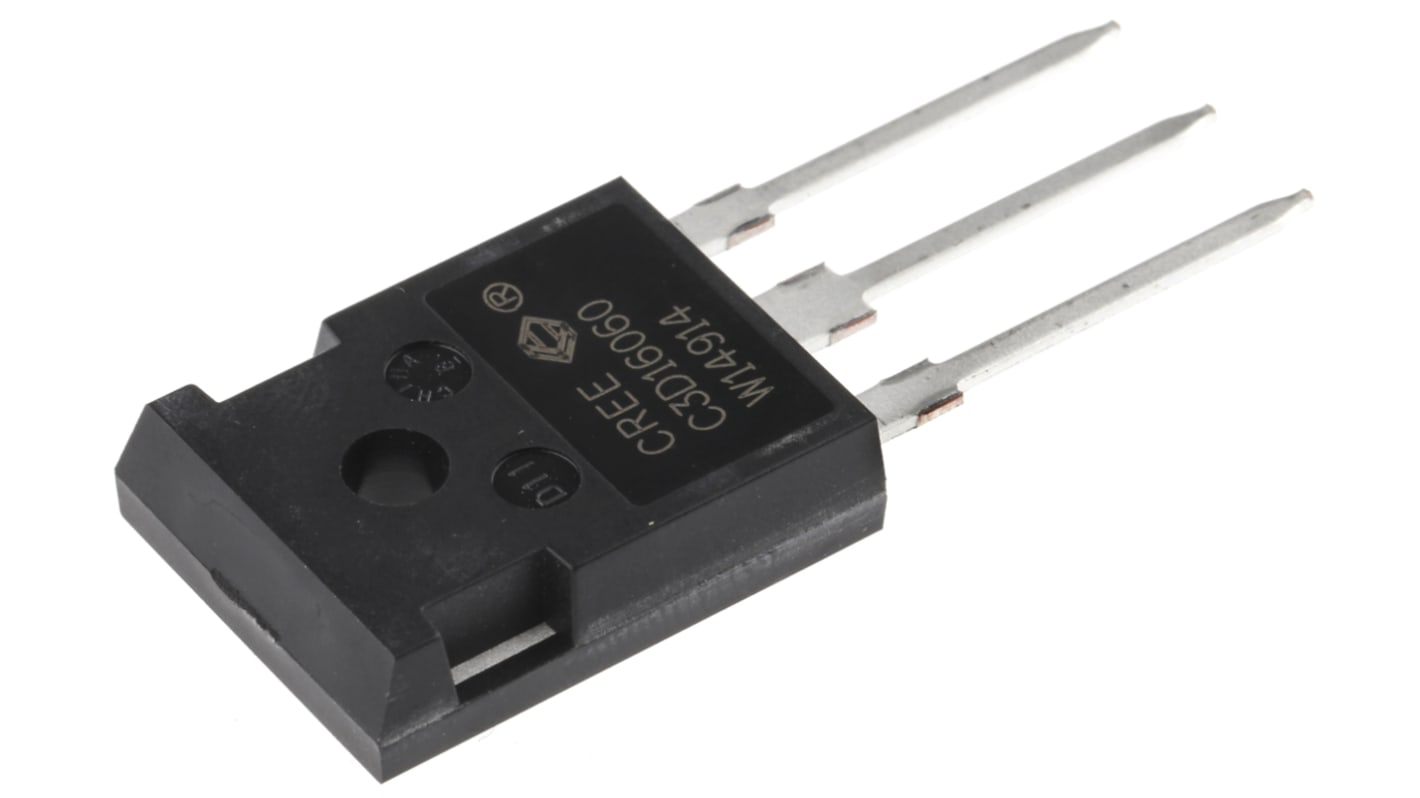 Diodo, C3D16060D, 46A, 600V Schottky SiC, TO-274AA, 3-Pines 2.4V, Schottky SiC