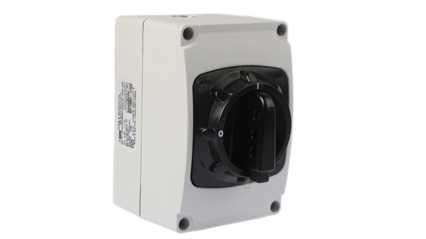 Craig & Derricott 3P Pole Isolator Switch - 25A Maximum Current, 11kW Power Rating