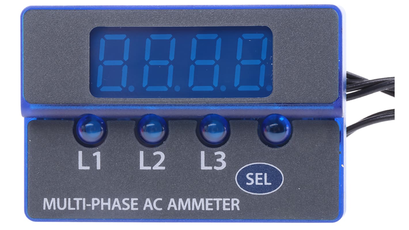 Analizador de red multifunción de panel Murata Power Solutions, con display LED, para Corriente, dim. 36.22mm x 22.1mm