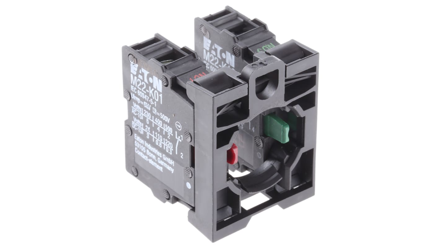 Eaton RMQ Titan M22 Series Contact Block, 500V, 1NO + 1NC