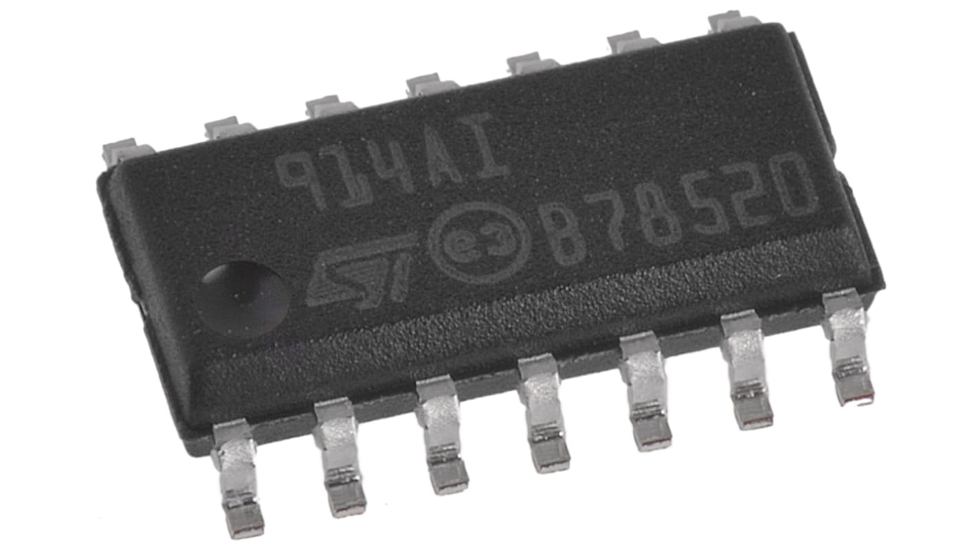 Amplificateur opérationnel STMicroelectronics, montage CMS, alim. Double, SOIC Basse consommation 4 14 broches