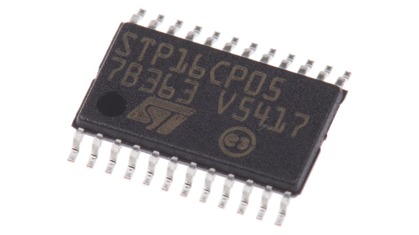 IC Controlador de LED STMicroelectronics, IN: 3 → 5,5 V ac, OUT máx.: 20V / 100mA, TSSOP de 24 pines