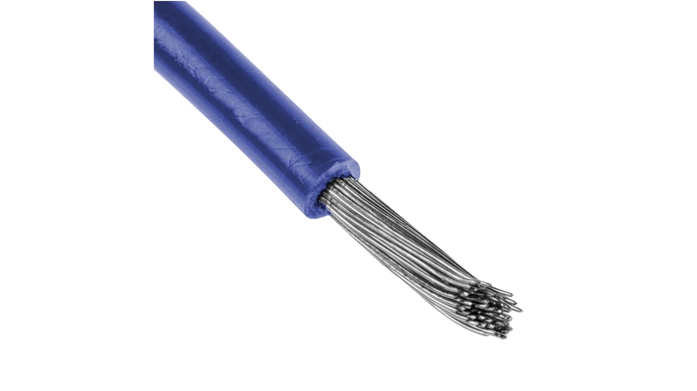 RS PRO Mid-blue 6 mm² Hook Up Wire, 10 AWG, 78/0.295mm, 100m, PVC Insulation