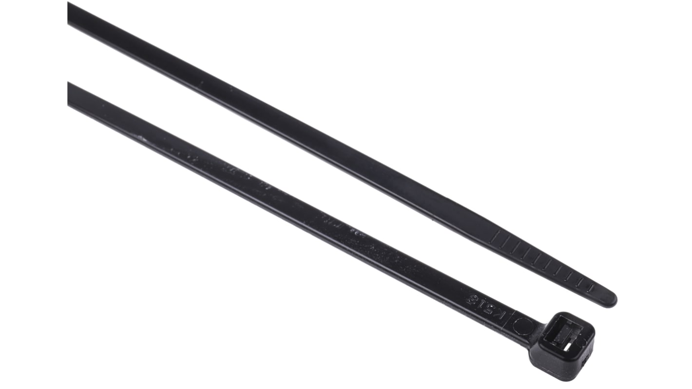 RS PRO Cable Tie, 368mm x 4.8 mm, Black Nylon, Pk1000 RS