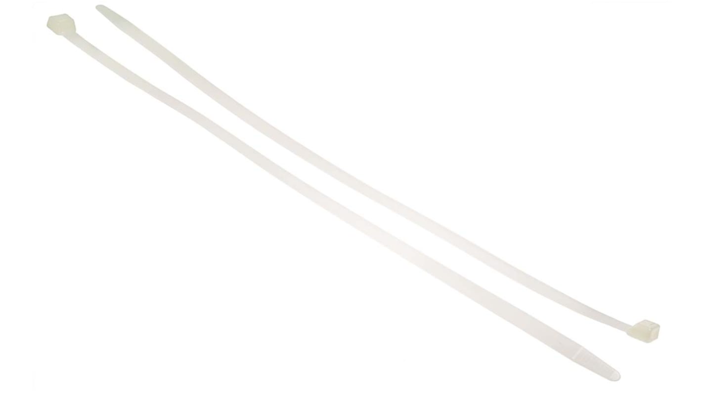 RS PRO Cable Tie, 550mm x 12.7 mm, Natural Nylon, Pk-100