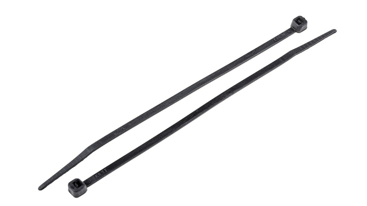 RS PRO Nylon 66 Kabelbinder Flammhemmend Schwarz 3,6 mm x 150mm, 100 Stück