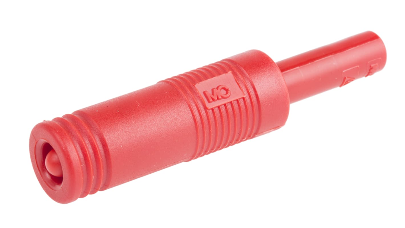 Staubli Red Female, Male Banana Coupler, 4 mm Connector, Press Fit Termination, 25A, 30 V, 60V dc, Nickel Plating