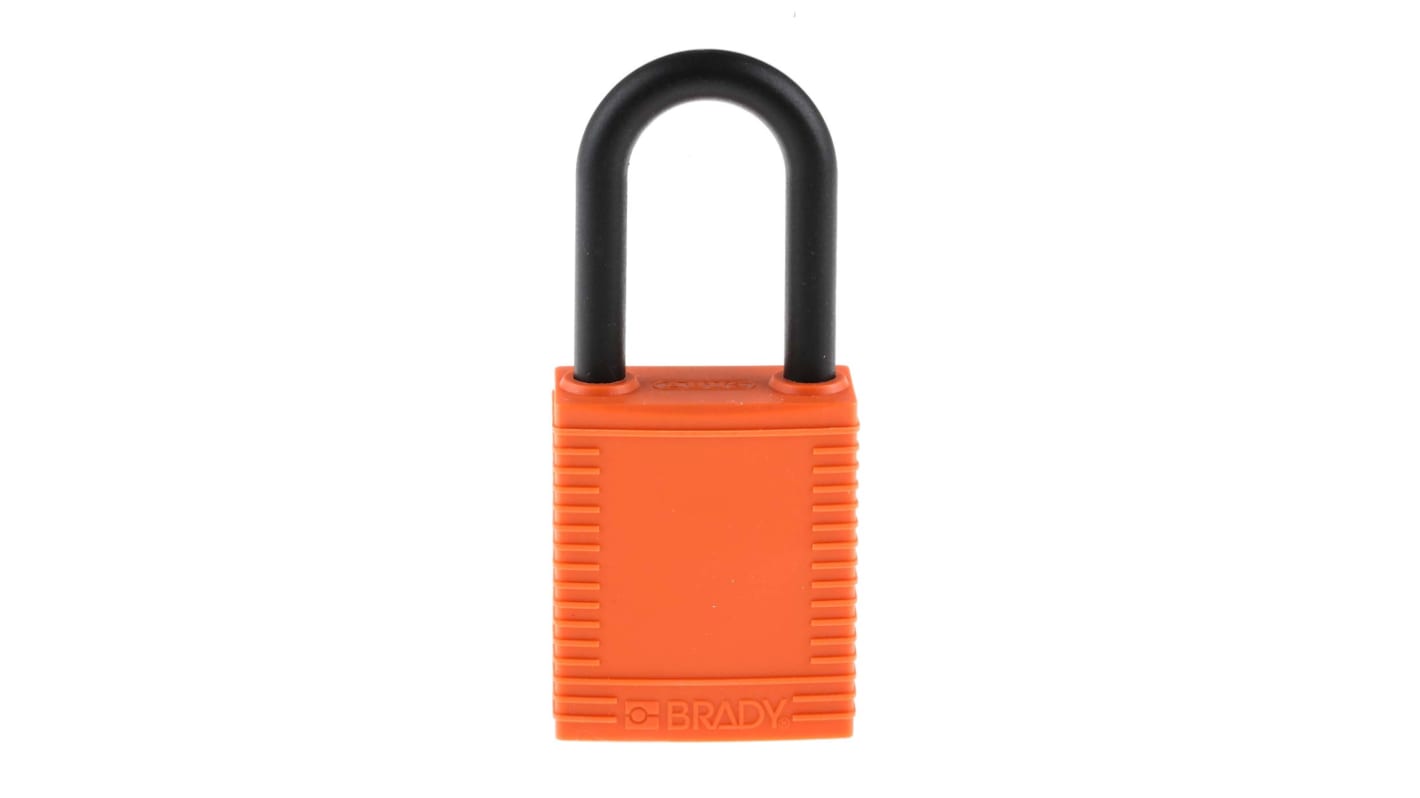 Candado de Nylon Brady , Ø de grillete 6.5mm, color Naranja, para Interior, exterior