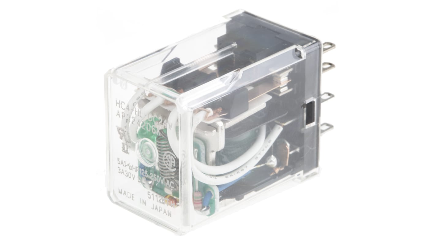 Panasonic PCB Mount Non-Latching Relay, 24V dc Coil, 5A Switching Current, 4PDT