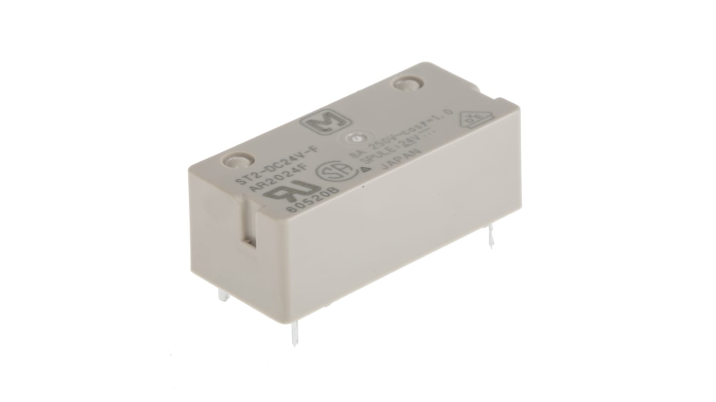Panasonic PCB Mount Power Relay, 24V dc Coil, 8A Switching Current, DPST