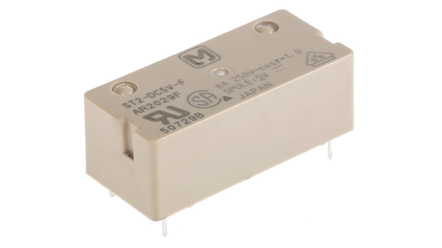 Panasonic  Monostabiles Relais, Printrelais DPST 8A 5V dc Spule / 240mW