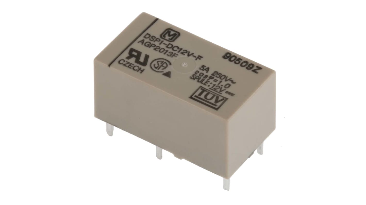 Panasonic PCB Mount Non-Latching Relay, 12V dc Coil, 5A Switching Current, SPDT