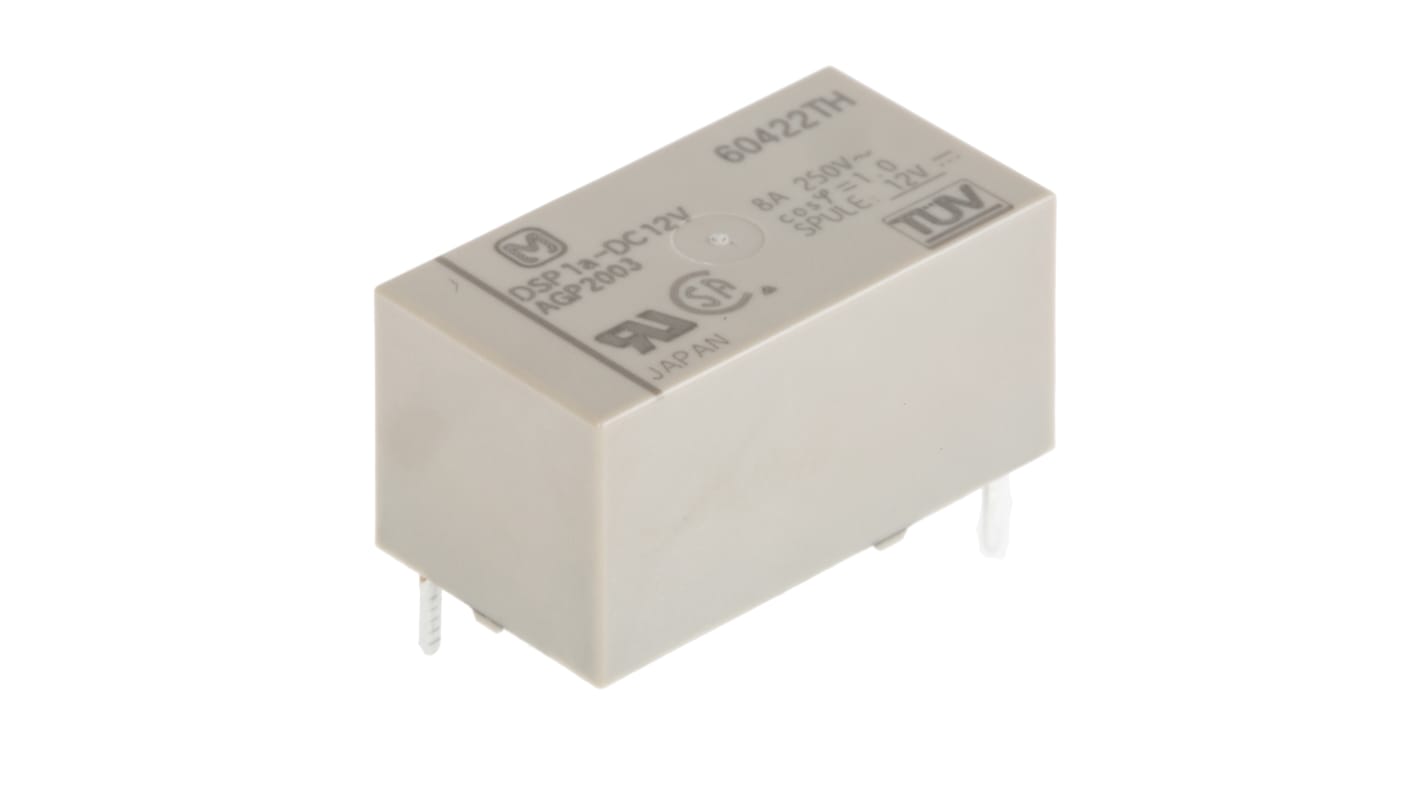 Panasonic PCB Mount Power Relay, 12V dc Coil, 8A Switching Current, SPST