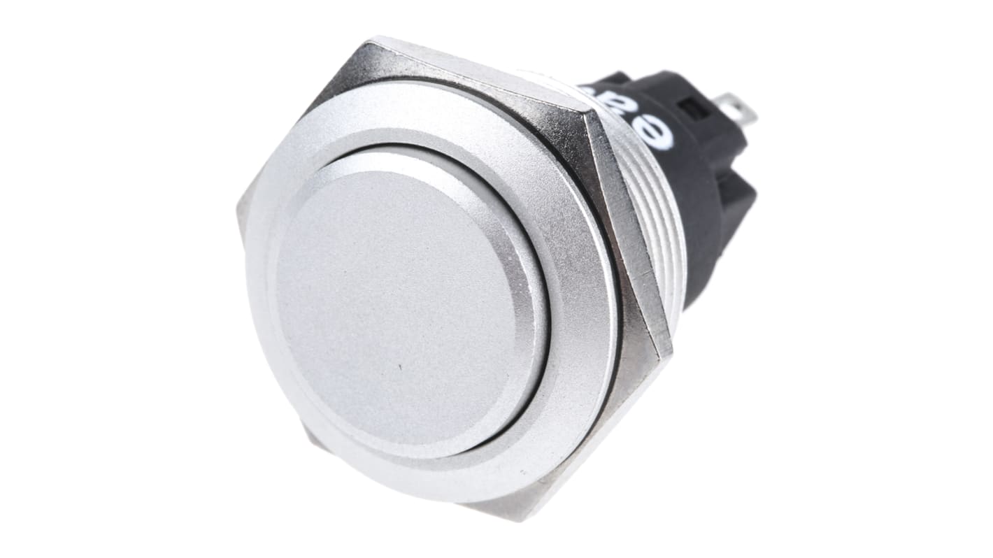 EAO 82 Series Push Button Switch, Momentary, Panel Mount, 22.3mm Cutout, SPDT, 240V, IP65, IP67