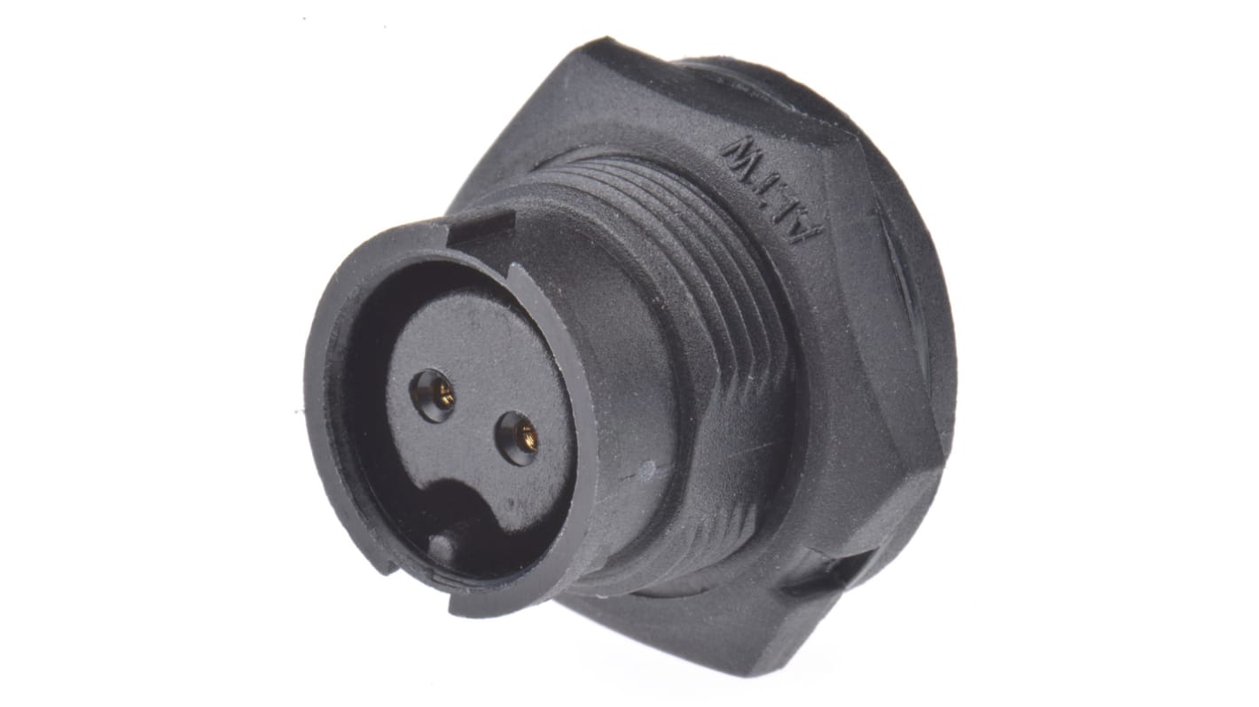 Conector circular Amphenol Industrial hembra serie Ceres de 2 vías hembra, Montaje en Panel, IP67