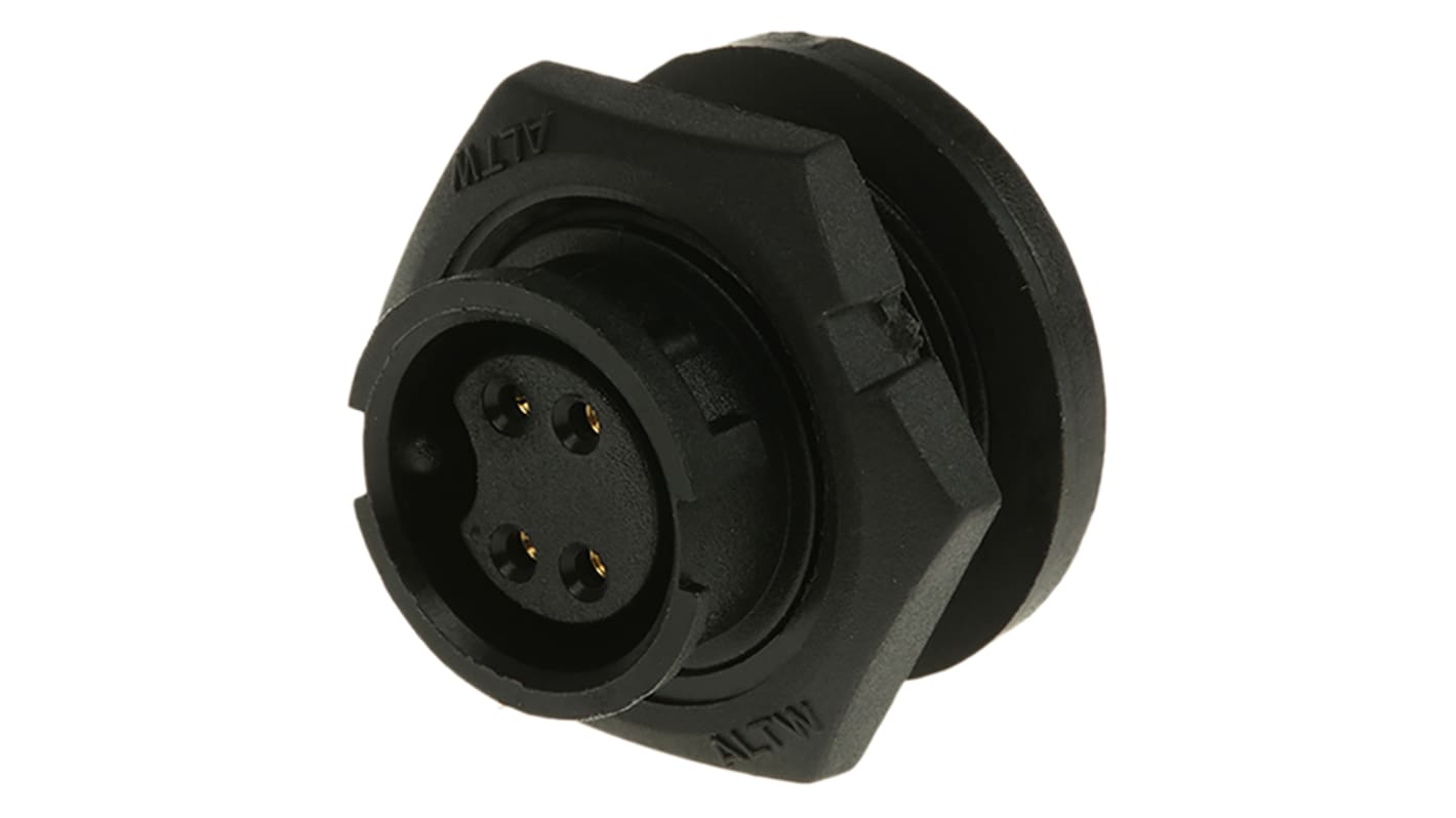 Amphenol Industrial Circular Connector, 4 Contacts, Panel Mount, Socket, Female, IP67, Ceres Series