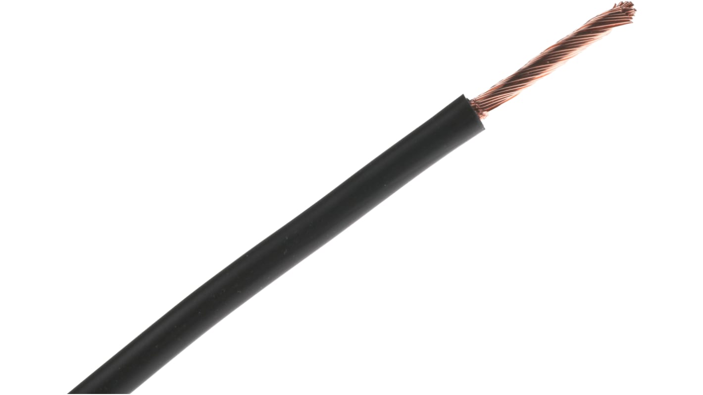 RS PRO Black 4 mm² Hook Up Wire, 11 AWG, 56/0.3 mm, 25m, PVC Insulation