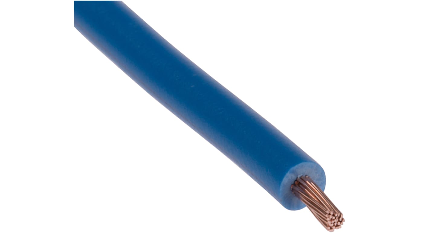 RS PRO Einzeladerleitung 1 mm², 18 AWG 100m Blau PVC isoliert Ø 3.4mm 32/0.2 mm Litzen