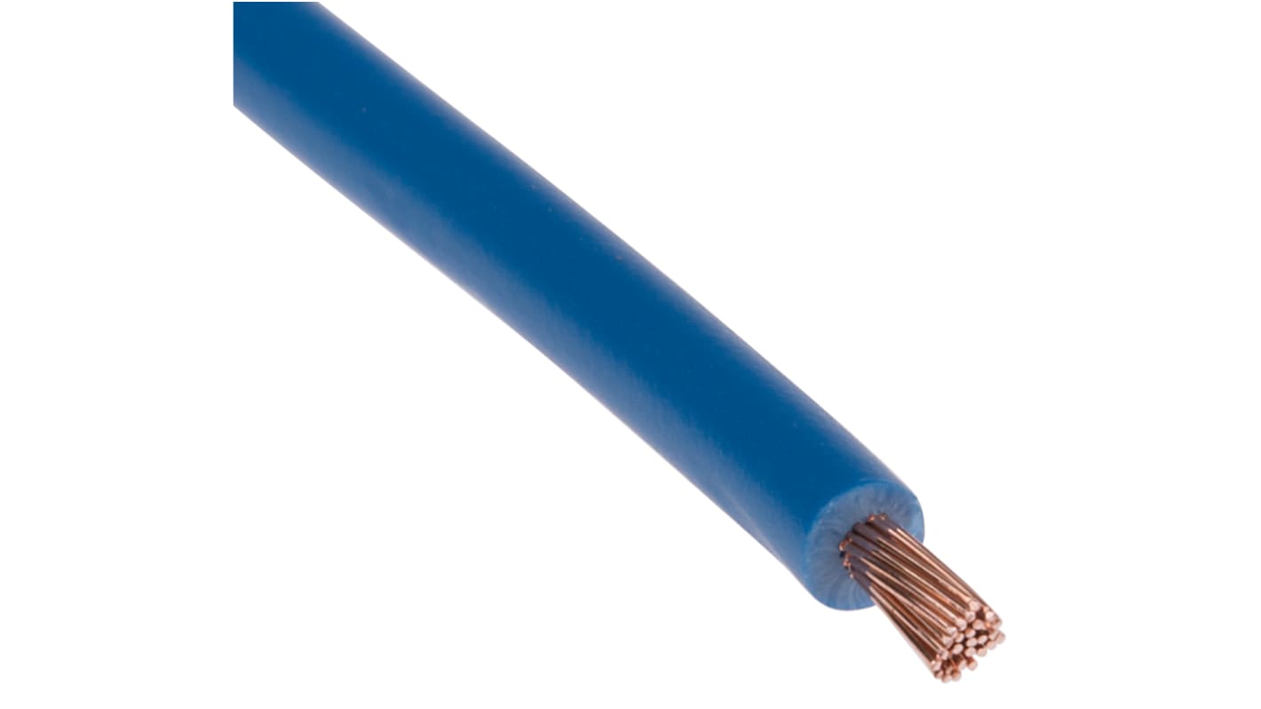 RS PRO Einzeladerleitung 1,5 mm², 15 AWG 100m Blau PVC isoliert Ø 3.7mm 30 / 0,25 mm Litzen