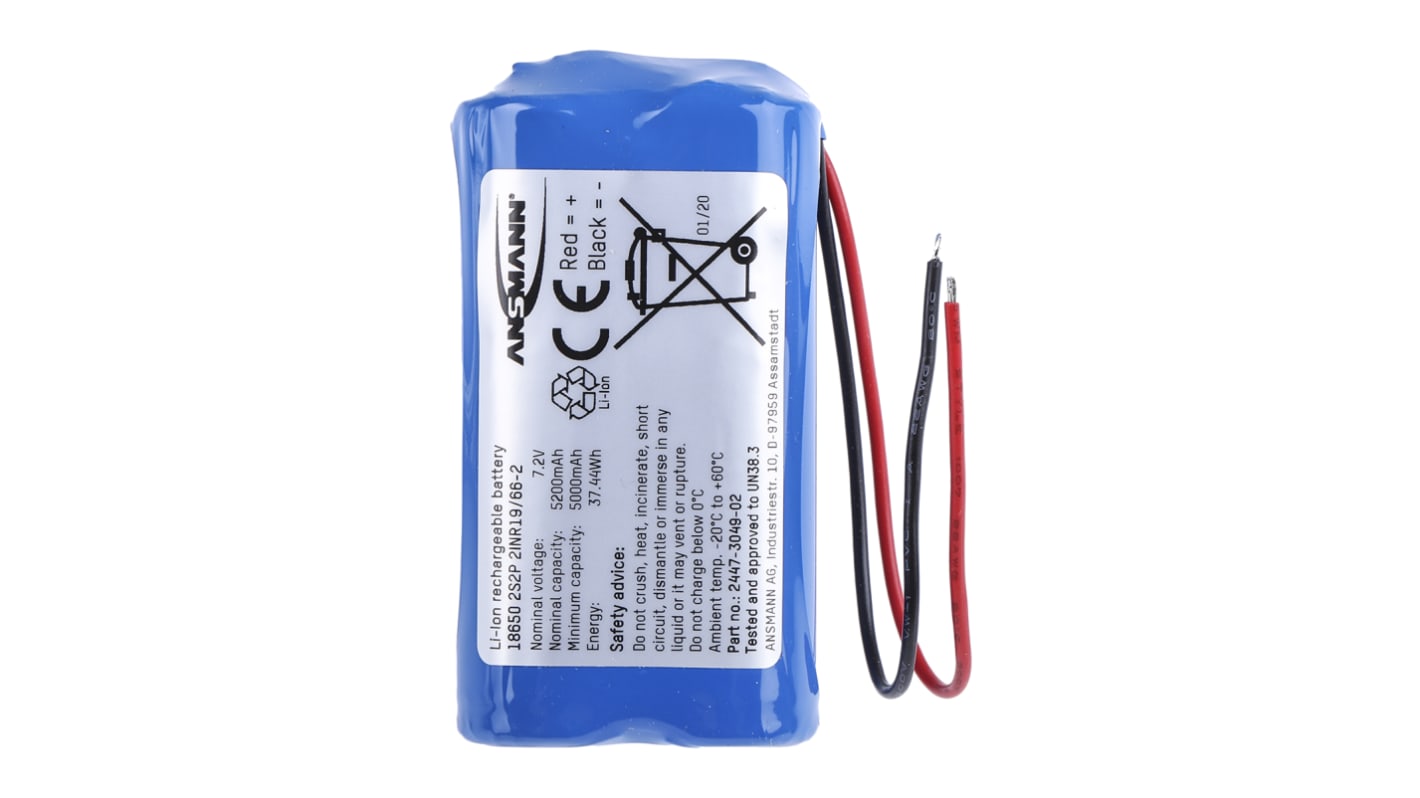 2447-3049-520, Bloc batterie rechargeable Ansmann 7.2V Lithium-Ion 5.2Ah x  4