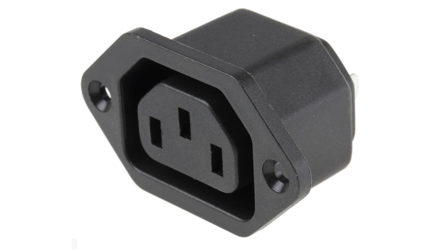 RS PRO C13 Panel Mount IEC Connector Socket, 10A, 250 V