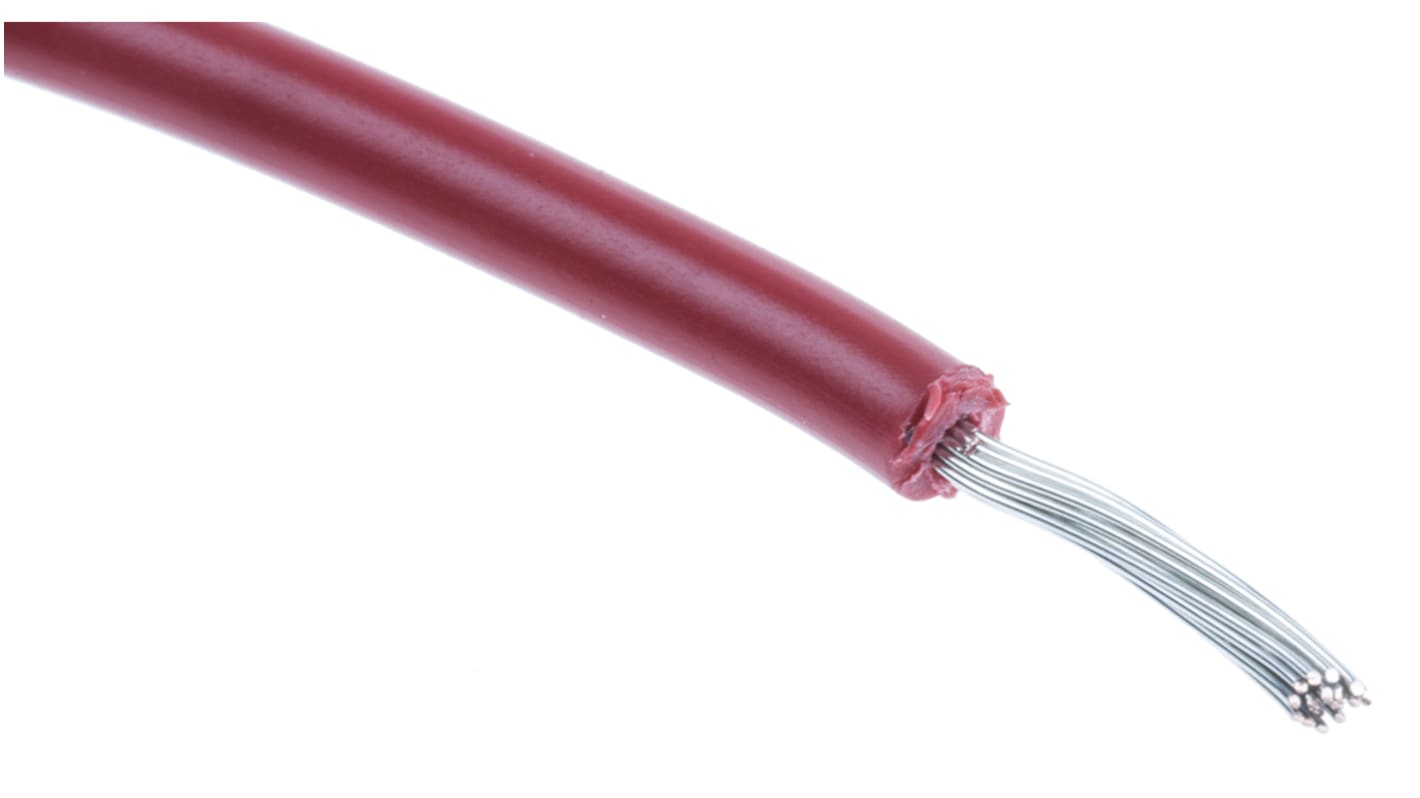 RS PRO Red 0.2 mm² Hook Up Wire, 24 AWG, 7/0.2 mm, 100m, SR-PVC Insulation