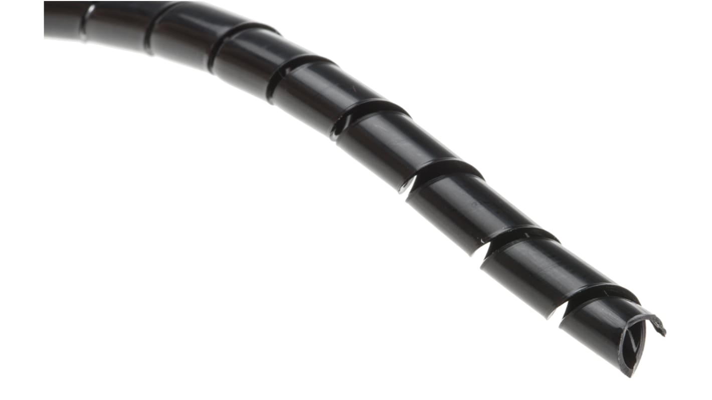 Gaine de câble spiralée RS PRO, Ø 4mm → 4.5mm Noir, Ø int 4mm en Nylon