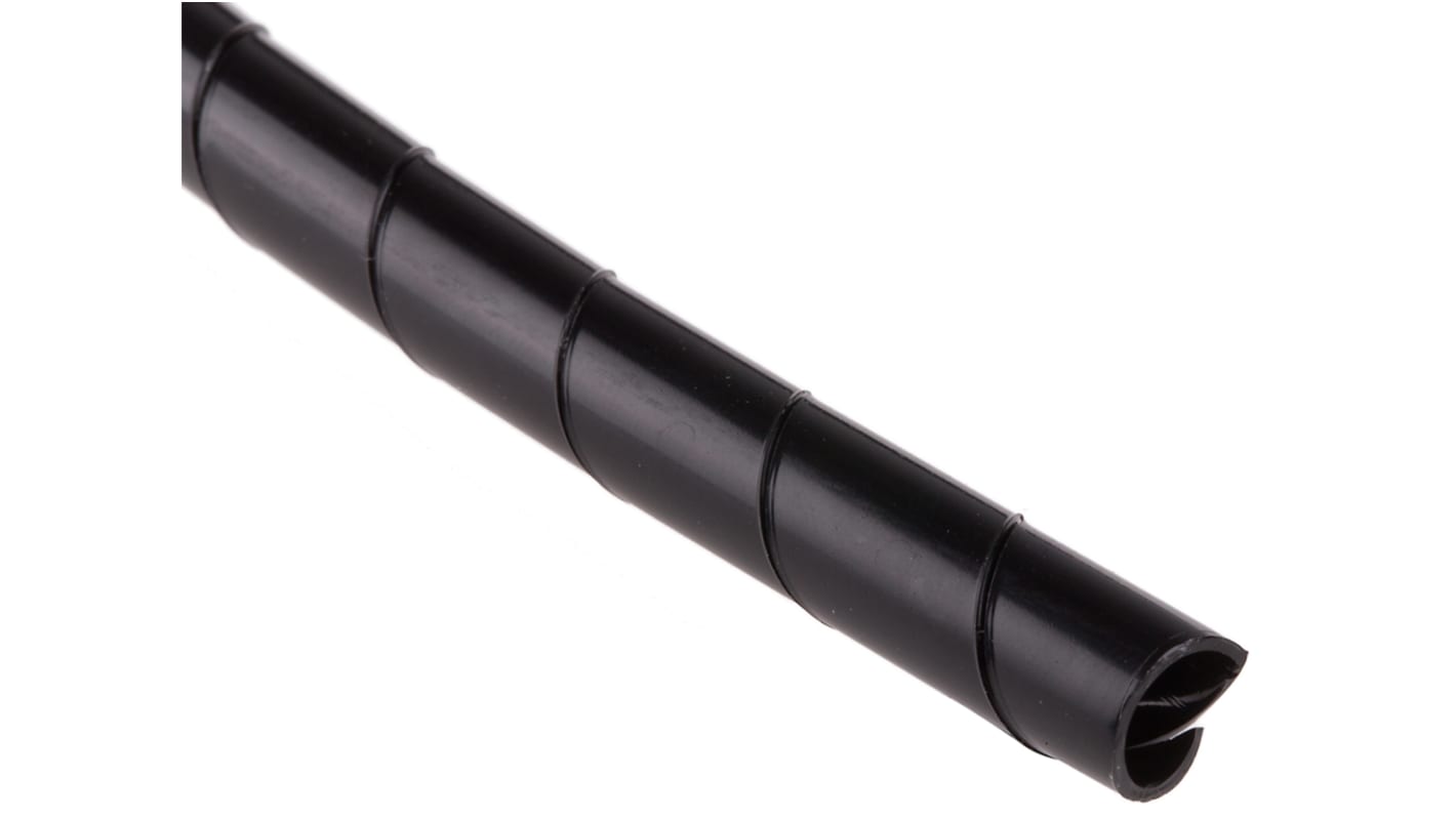 Gaine de câble spiralée RS PRO, Ø 6mm → 8mm Noir, Ø int 6mm en Nylon