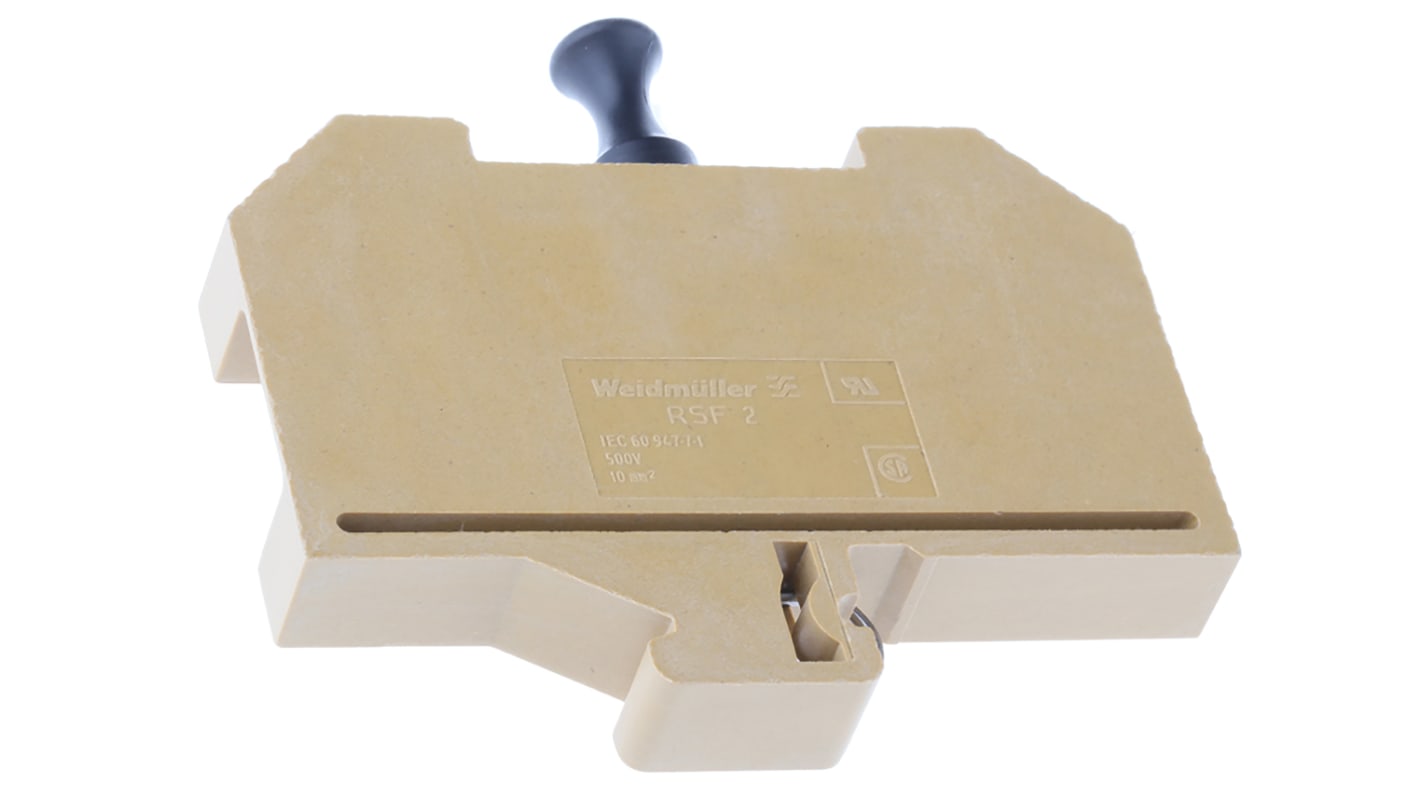 Weidmüller RSF2 Series Yellow DIN Rail Terminal Block, 6mm², Single-Level, Screw Termination