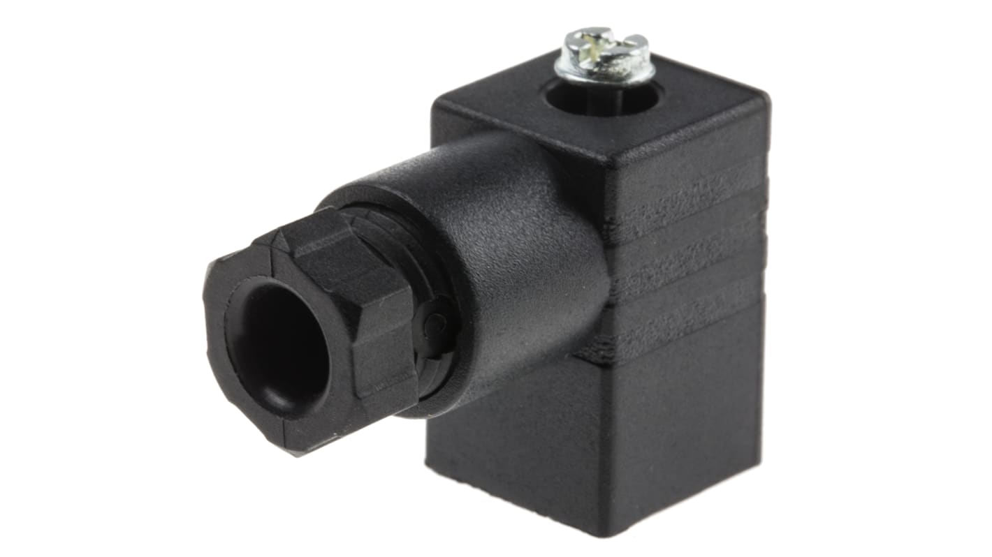 Hun 2P+E Solenoid-ventilstik, Kabelmontering, forskruningsstørrelse PG7, IP65, 6A, 250 V ac