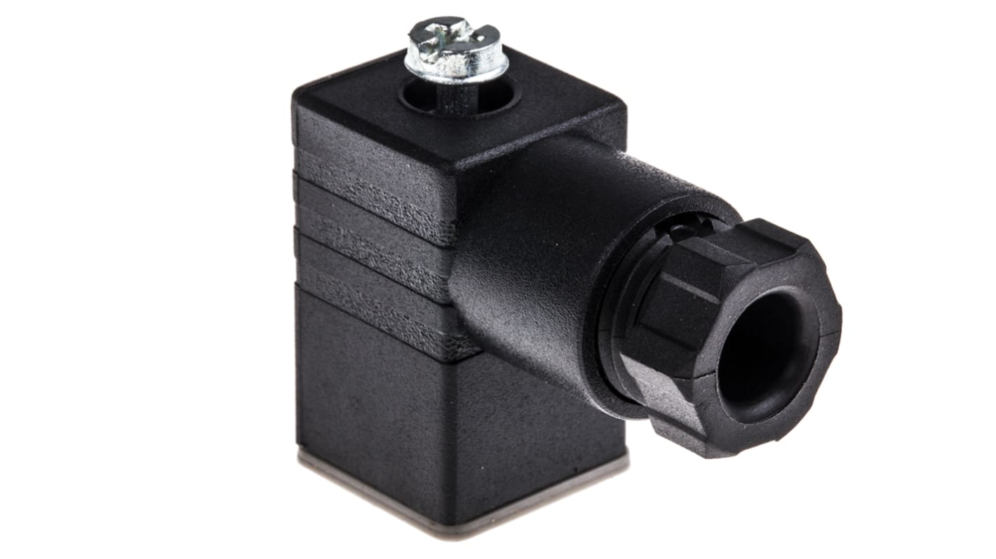 Hun 2P+E Solenoid-ventilstik, Kabelmontering, forskruningsstørrelse PG7, IP65, 6A, 250 V ac