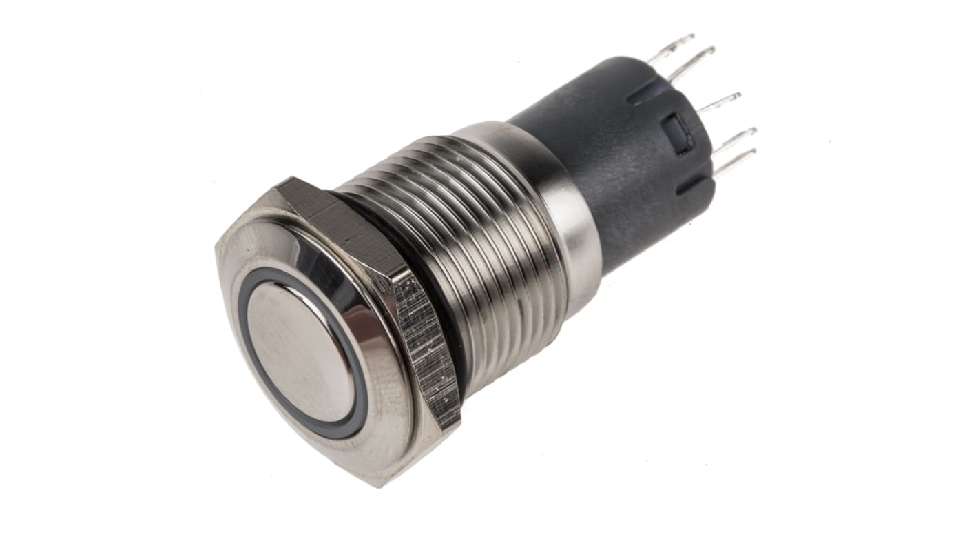 Interruttore a pulsante RS PRO, A ritenuta, SPDT, luminoso, 3 A a 250 V c.a., IP65, IP67 Montaggio a pannello