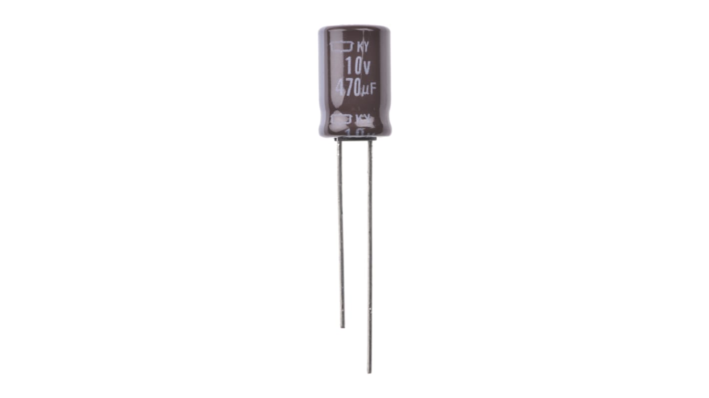 CHEMI-CON KY, THT Elektrolyt Kondensator 470μF ±20% / 10V dc, Ø 8mm x 11.5mm, bis 105°C