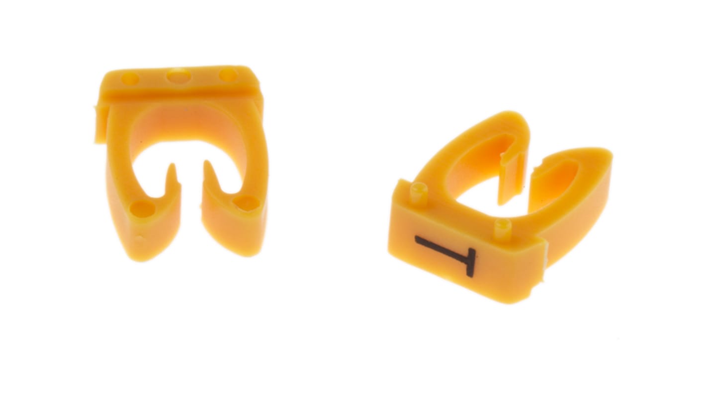 RS PRO Kabel-Markierer, aufsteckbar, Beschriftung: A → M, Schwarz auf Gelb, 2.9mm, 195 Stück