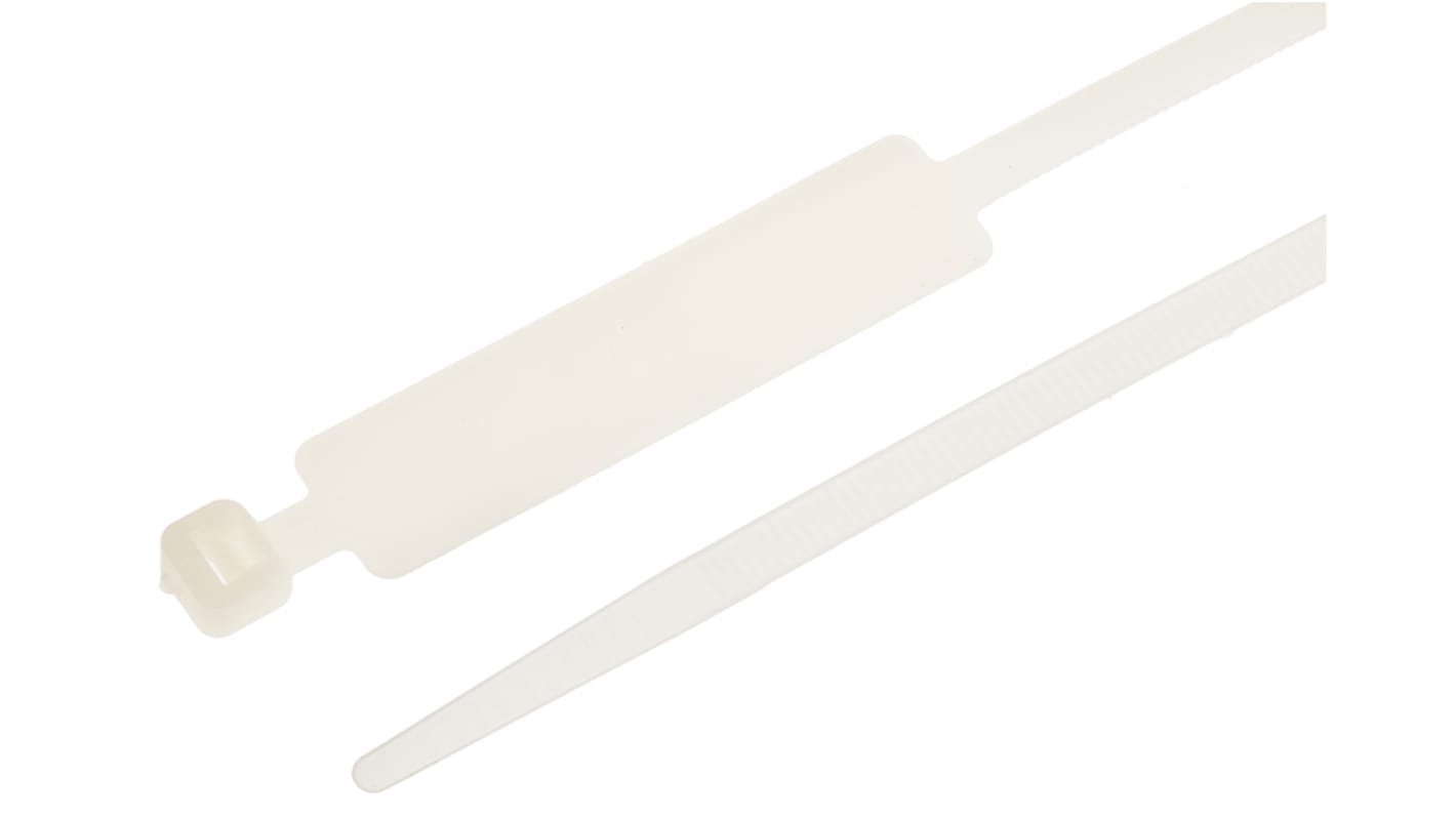 RS PRO Cable Tie Cable Markers, Natural