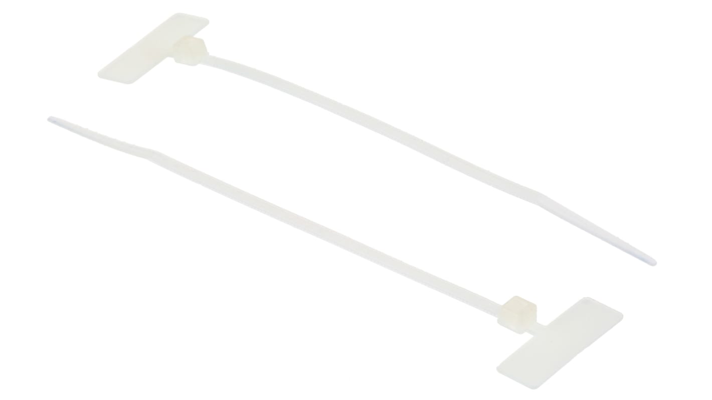 RS PRO Cable Tie Cable Markers, Natural, Pre-printed "Blank", for Cables